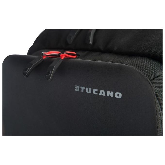 Tucano Zaino Gaming Multitasking Nylon e Neoprene con Cavo Usb Integrato e Tasca per Smartphone Nero