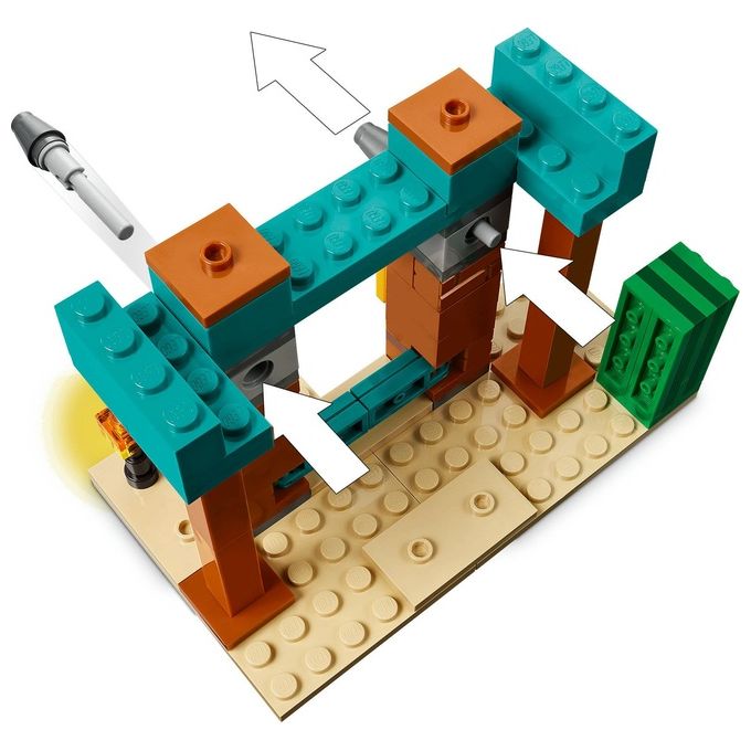 LEGO Minecraft Pattuglia nel Deserto della Bestia Gioco di Ruolo per Bambini e Bambine da 7 Anni in su con 4 Personaggi del Videogioco Funzione Spara Missili Armi Giocattolo e Tesoro 21267