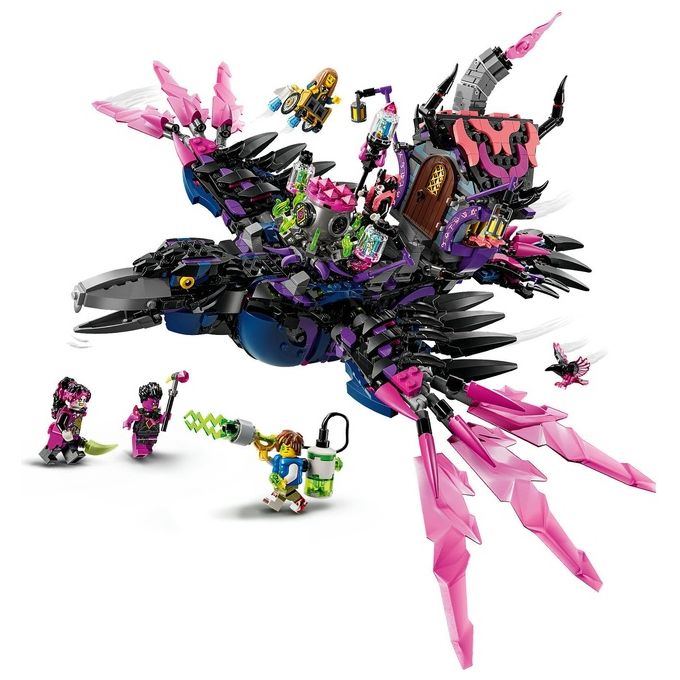 Lego Dreamzzz 2 in 1 Corvo di Mezzanotte della Mai-Strega, Giocattolo d'Avventura Trasformabile in Casa o Ragno, con 6 Personaggi