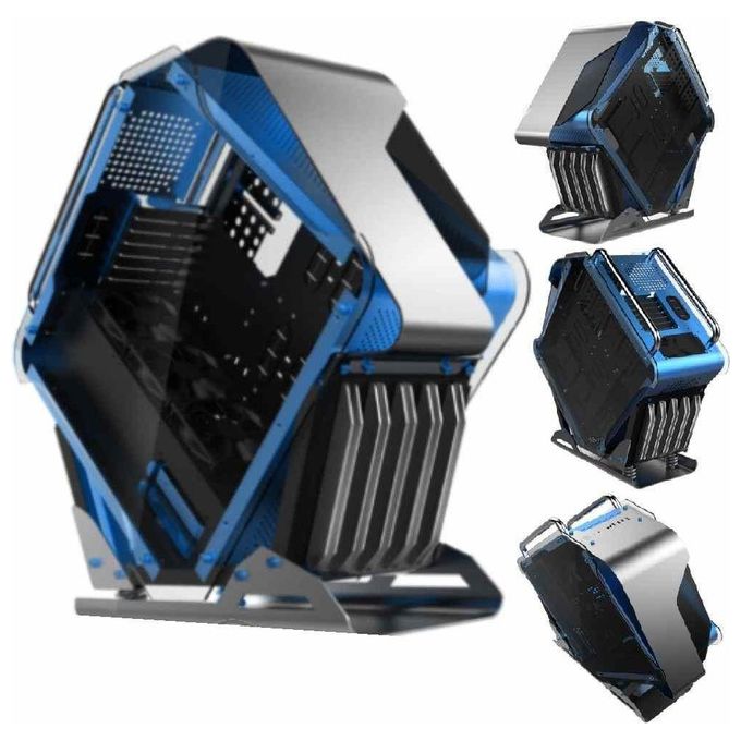 Cortek case gaming ctesports galaxy blue version esagonale alluminio vetro acciaio