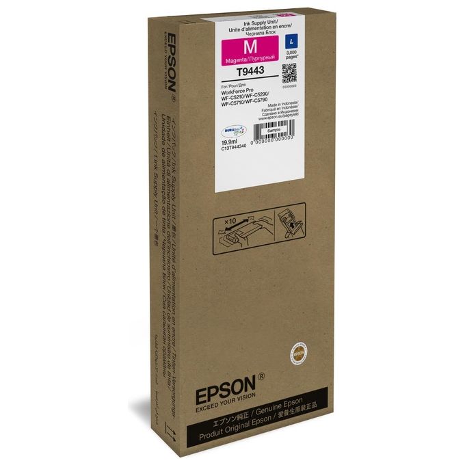Epson Cartuccia Ink-jet T9443 l Magenta per Workforce pro Wf-c5210dw, Wf-c5290dw Wf-c5710dwf, Wf-c5790dwf