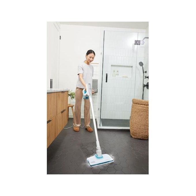 Black+Decker BHSM15FX08 – Pulitore a vapore 2 in 1, capacita' serbatoio 0.5 L, Potenza 1500 W, Pressione vapore elevata, Autonomia fino a 20 min, Kit estensione incluso, Colore Bianco-Arancio