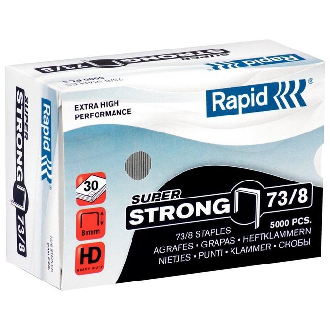 Rapid Punti 73 8 Mm Zincati A Filo Largo Per Materiali Duri E Spessi Usati Dalla Cucitrice A Pinza Hd31 (scatola 5000 Pz)