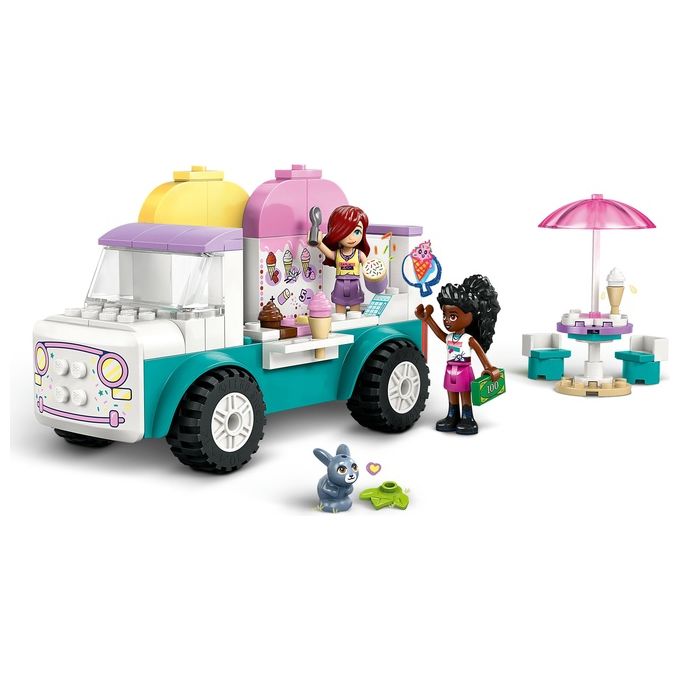LEGO Friends Il Furgone dei Gelati di Heartlake City Giochi Creativi e Didattici per Bambine da 4 Anni con Camion Giocattolo 2 Mini Bamboline un Coniglietto Cibo e Accessori Set con Veicolo 42644