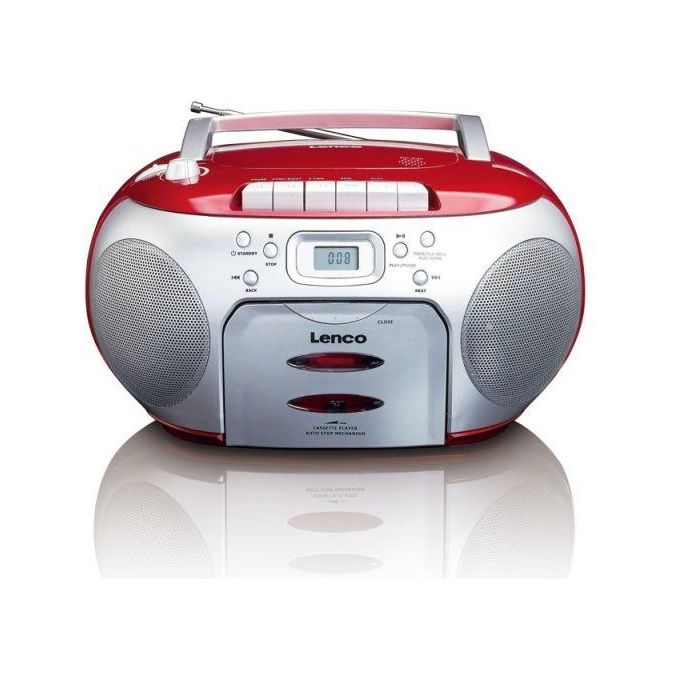 Lenco SCD-420 Radio Cd con Cassette Rosso