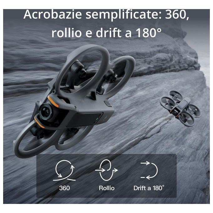 DJI Avata 2 Fly More Combo Drone FPV con Fotocamera 4K Paraeliche Integrati 360 Semplificati con una Sola Pressione Goggles 3 e RC Motion 3 Inclusi