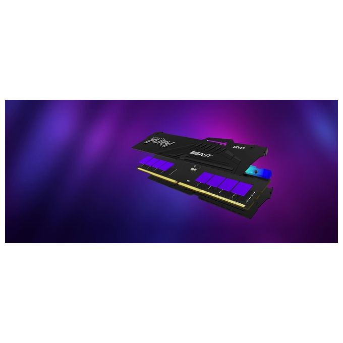 Kingston Fury Beast DDR5 RGB 32Gb 5600MT-s DDR5 CL40 DIMM Memoria Gaming per Computer Fissi Modulo Singolo