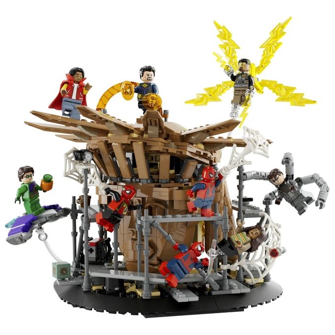 LEGO Marvel 76261 La Battaglia Finale di Spider-Man, Ricrea la Scena di Spider-Man: No Way Home con 3 Minifigure di Peter Parker