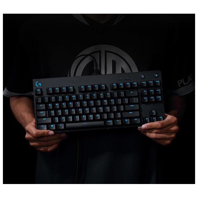 Logitech G PRO TKL Tastiera Gaming Meccanica GX Blue Clicky Switch LIGHTSYNC RGB Micro Cavo USB Rimovibile QWERTY ITA Layout Nero