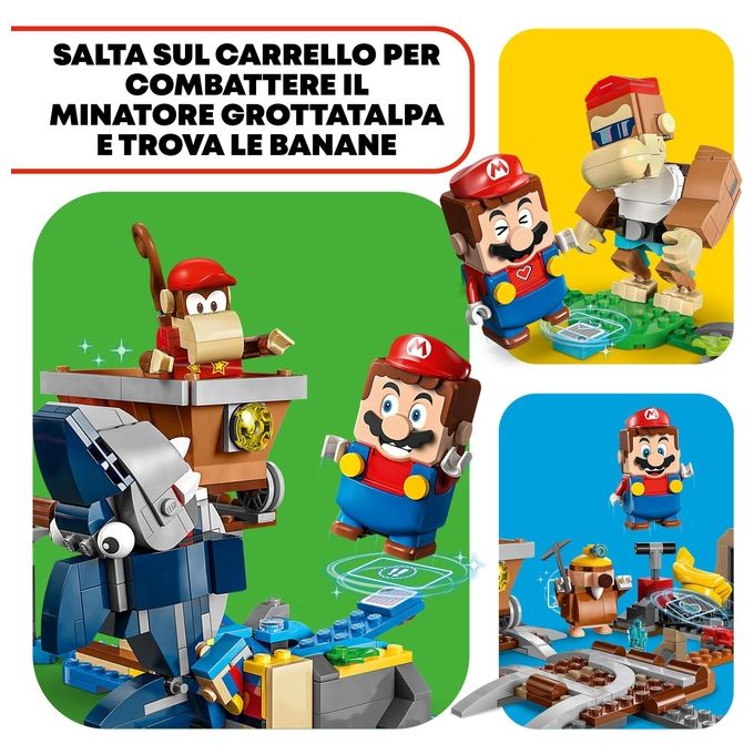 LEGO 71425 Super Mario Pack di Espansione Corsa nella Miniera di Diddy Kong Set da Costruzione con 1157 Pezzi Personaggi Inclusi Funky Kong Diddy Kong e Sfide Interattive colore Multicolore