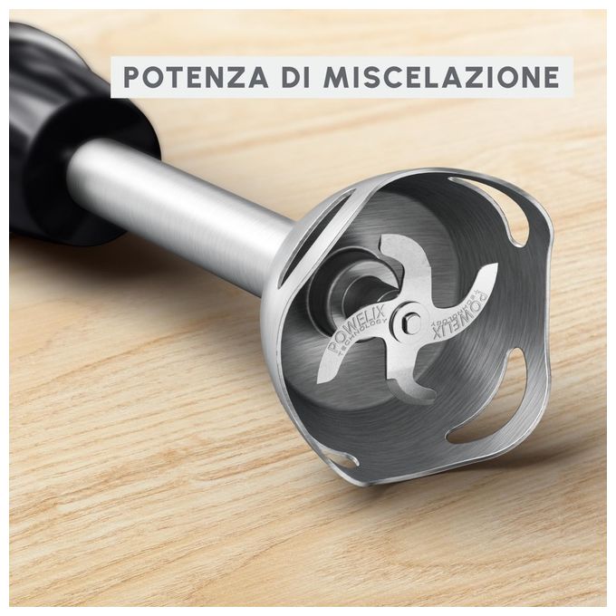 Moulinex DD6738 Quickchef 3in1 – Frullatore a immersione 1000 W, velocita' variabile, accessori inclusi (tritatutto, frusta, bicchiere), lama in acciaio inox, colore Bianco-Rosso