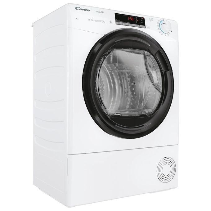 Candy CRO4 H7A2TBE-S - Asciugatrice Pompa di Calore Slim 7 kg, Classe E, Wi-Fi-BT Smart Pro + Sensore Kg + Programmi Delicati, (85 × 60 × 48 cm), Bianco.