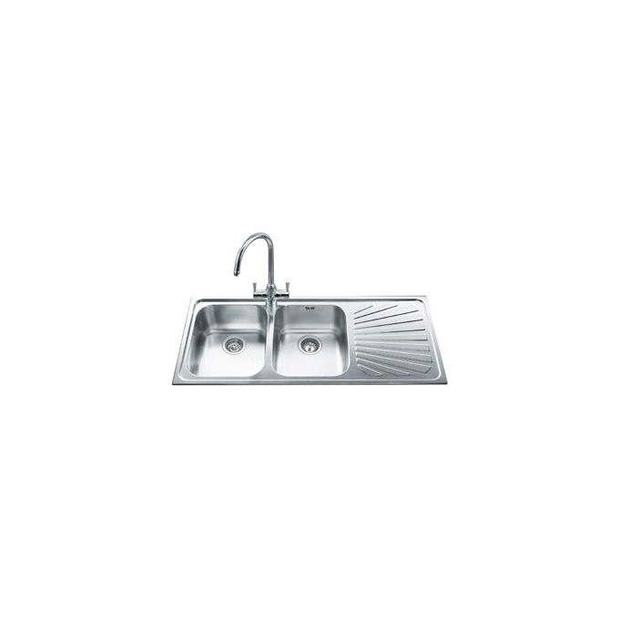 Smeg SP116D Lavello da Incasso Standard Estetica Universale 2 Vasche + Gocciolatoio Destro 116 cm Acciao Inox