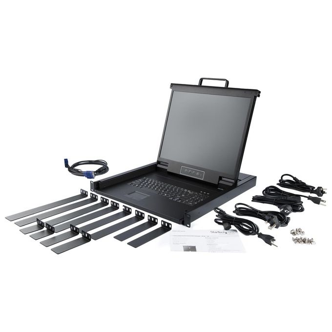 StarTech.com RKCONS1901 Console KVM per Armadio Rack 19'' VGA LCD 1U con Touchpad e Tastiera QWERTY colore Nero