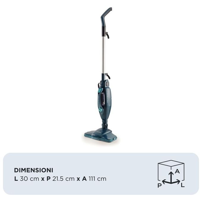 Ariete Steam Mop Foldable Pulitore a Vapore Verticale 0.35 Litri 1500W blu