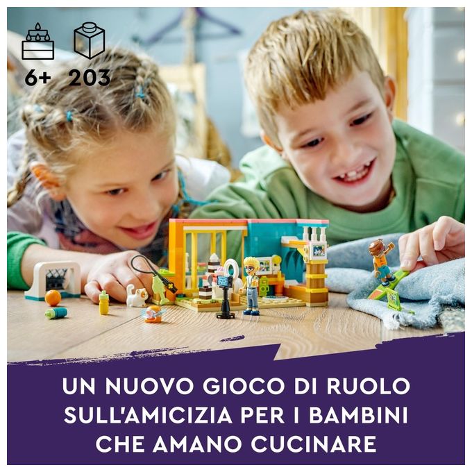 LEGO Friends 41754 La Cameretta di Leo, Set Camera da Letto a Tema Cucina e Video Making, Giochi per Bambini 6+ da Collezione