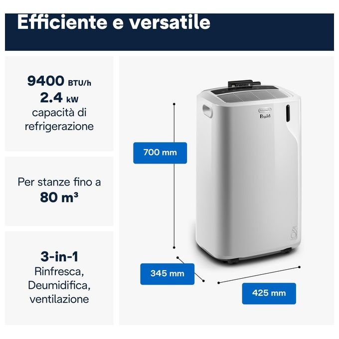 DeLonghi Pinguino PAC EM82 Condizionatore Portatile Silenzioso