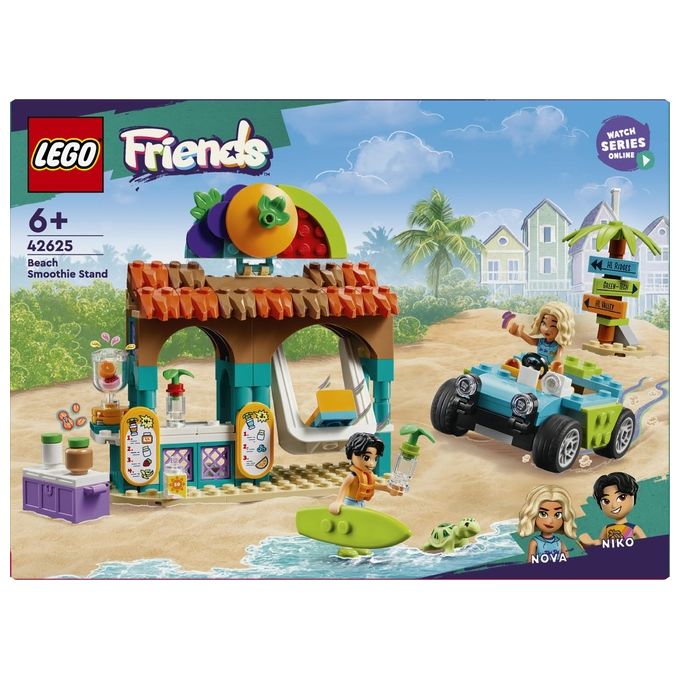 LEGO Friends Bancarella dei Frullati sulla Spiaggia Giochi Educativi per Bambine e Bambini da 6 Anni con 2 Mini Bamboline una Tartaruga un Buggy da Costruire e Cibo Giocattolo Idea Regalo 42625