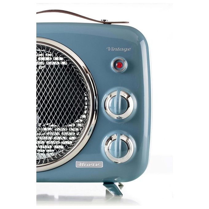 Ariete 0808-05 – Termoventilatore da tavolo-da pavimento, potenza 1000 W-2000 W, 2 livelli calore, termostato regolabile, funzione ventilazione, colore celeste (Vintage)
