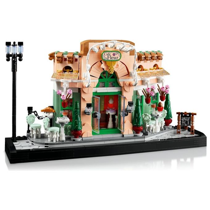 LEGO 10362 Icons Kit Modellismo Fai da Te per Adulti con Libreria Decorativa e Café Francese 1101 Pezzi colore Nero