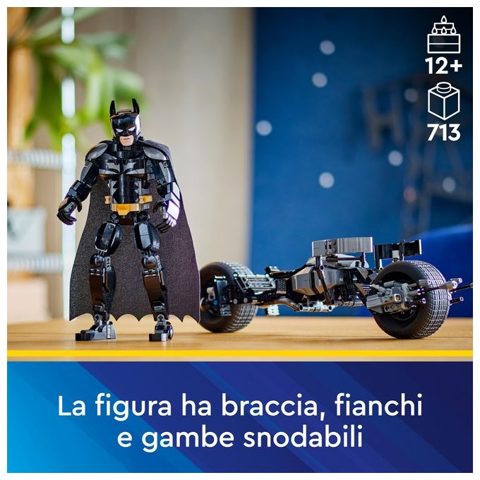 LEGO DC Il Personaggio Costruibile di Batman con Bat-Pod Moto e Action Figure Giocattolo da Il Cavaliere Oscuro da Costruire Regalo da Supereroi per Bambini Bambine e Adulti da Collezione 76273