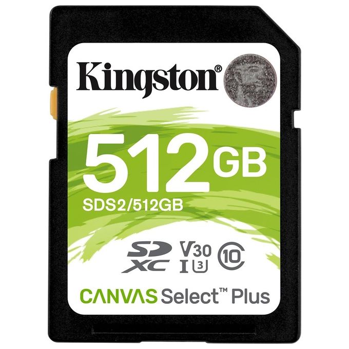 Kingston Canvas Select Plus Scheda di Memoria SD - SDS2-512 GB, Class 10 UHS-I
