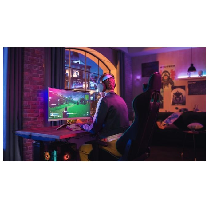 Philips Evnia 27M2C5201L Monitor gaming curvo FHD da 27 pollici 180 Hz 1 ms GtG FreeSync Prem. (1920x1080 2x HDMI 2.0 1x DP 1.4) bianco