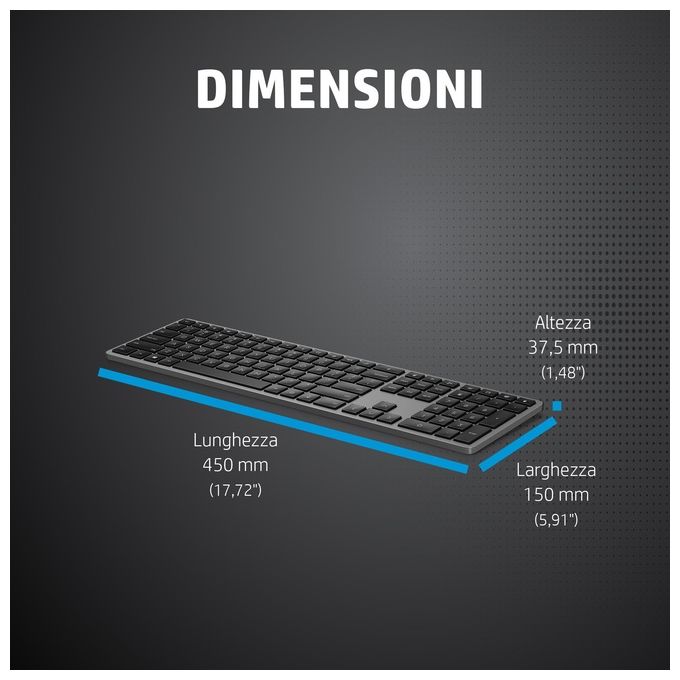 HP Dual Mode 975 Tastiera Retroilluminata Bluetooth Italiana