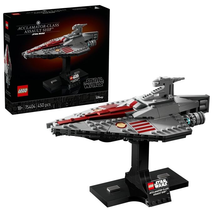 LEGO Star Wars 75404 Nave d'Assalto Classe Acclamator, Modellino da Costruire di Astronave da Collezione con Supporto, Idea Regalo di Compleanno per Adulti, Uomo, Donna e Fan dell'Attacco dei Cloni