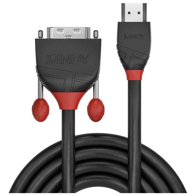 Lindy Cavo Hdmi a Dvi-D Black Line 3mt