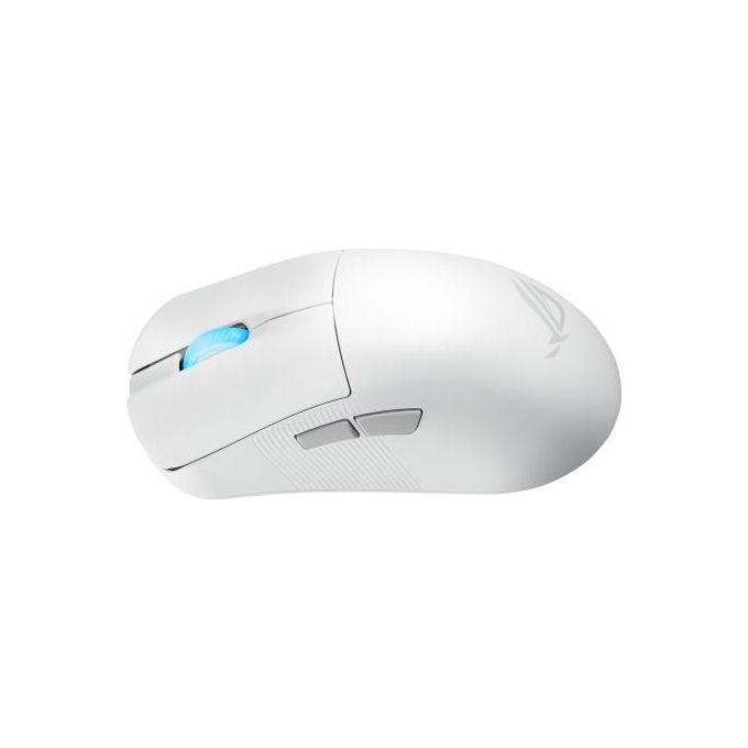 ASUS ROG Harpe Ace Mini - Mouse da gioco wireless 49 g leggero sensore ottico AimPoint Pro 42K microinterruttori ottici ROG Polling Rate Booster Esports e FPS piccolo medio bianco lunare