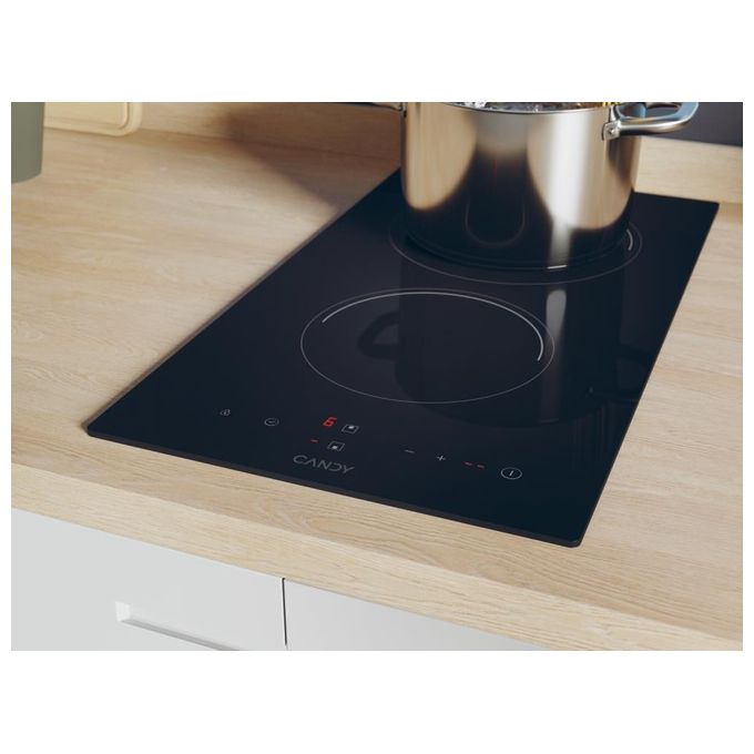 Candy CDH30 Piano cottura elettrico Vetroceramica 29 cm 2 zone Touch Control 3000 W colore Nero