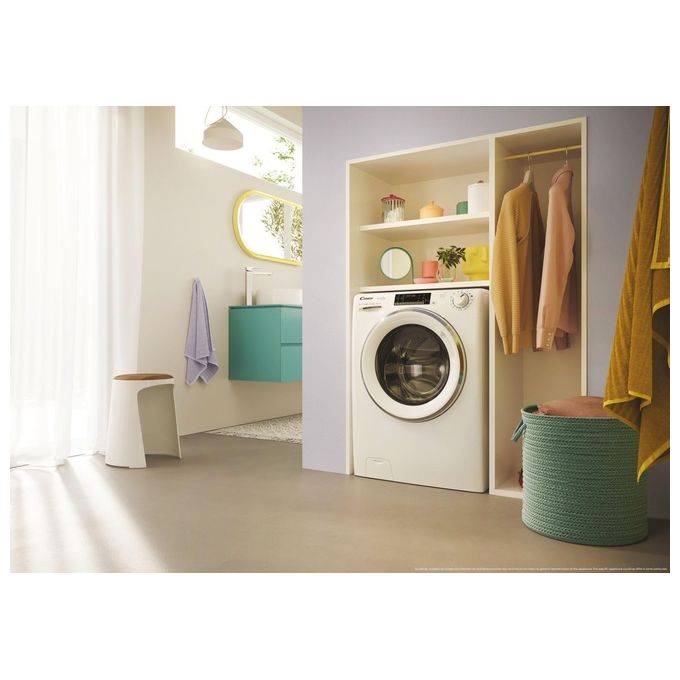 Candy CSO 6106TWMC-1-S - Lavatrice Caricamento Frontale 10 kg, 1600 rpm, Classe A, Wi-Fi + Bluetooth, 16 programmi, (85x60x53 cm), Bianco