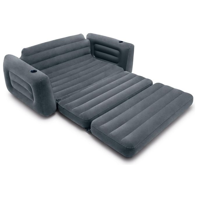 Intex Divano Gonfiabile Pull-Out Sofa per 2 persone 203x224x66cm Grigio