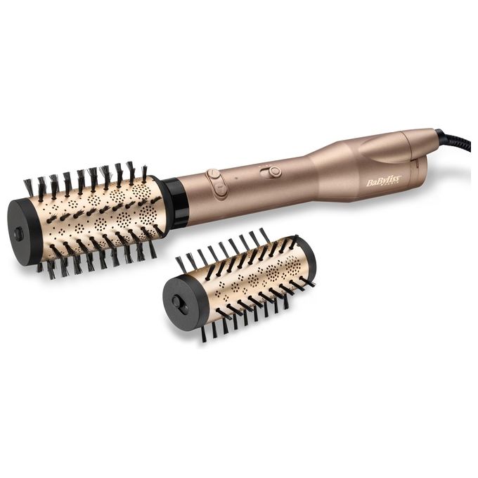 BaByliss AS952E Spazzola Rotante con Digital Sensor 2 Accessori Ionica 650W Champagne