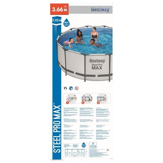 Bestway Piscina Steel Pro Max Cm. 366X122 con Pompa