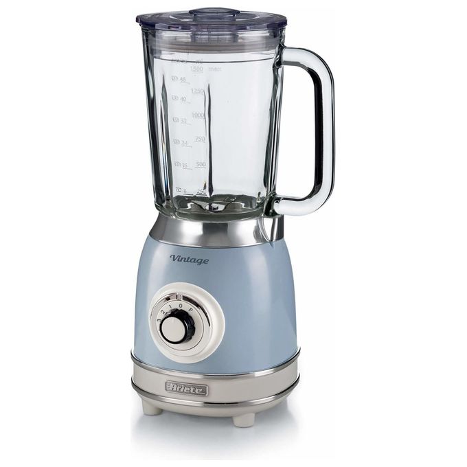 Ariete 583 Frullatore Vintage con Tazza in Vetro da 1.5 Litri 1000 Watt Celeste