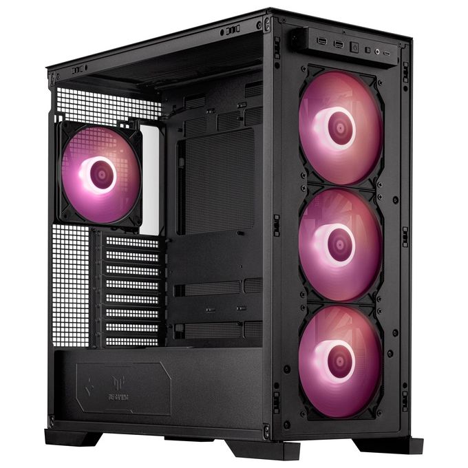 ASUS TUF GAMING GT302 TG ARGB Black Case Gaming E-ATX Mid Tower Pannelli Laterali intercambiabili Mesh Vetro Temperato 4 ventole ARGB preinstallate da 140 x 28 mm Nero