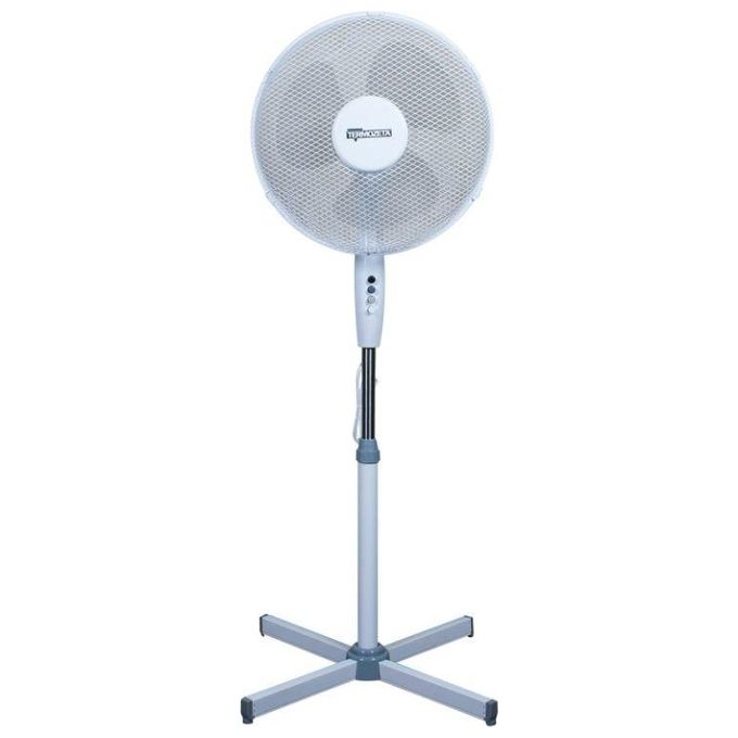 Termozeta TZWZ01N - Ventilatore a piantana, altezza 120 cm, 3 velocita', oscillazione automatica e inclinazione regolabile, potenza 50 W, rumorosita' 53,5 dB, Bianco