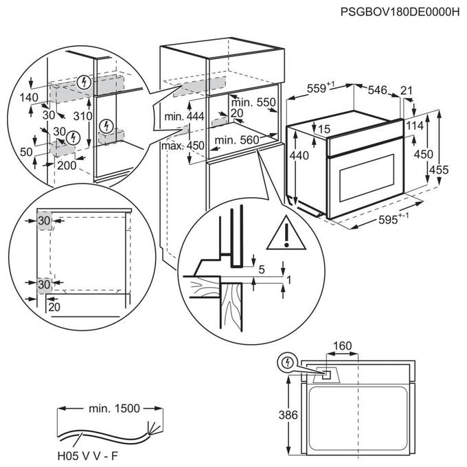 Electrolux KVLBE08X Serie 800 Forno a microonde da incasso Combinato 43 L 1000 W Grill Multifunzione (45x60x57 cm) colore Inox