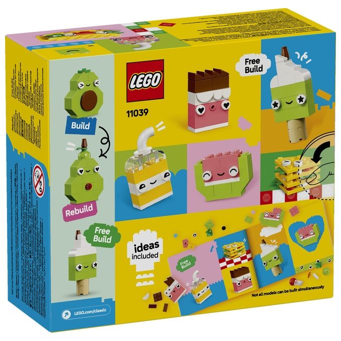LEGO Classic Alimenti Creativi Piccolo Set di Giochi di Fantasia per Bambini e Bambine da 4 Anni in su con Cibo Giocattolo in Plastica da Costruire e Ricostruire in Altre Forme Idea Regalo 11039