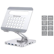 Conceptronic DONN26G Supporto per Tablet con Docking Station USB 3.2 Gen 1 8 in 1