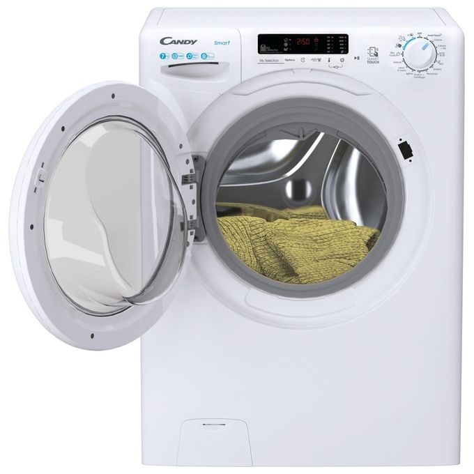 Candy CSS4372DW4111 Smart Lavatrice Frontale Slim 7 Kg 1300 rpm Classe B Vapore NFC (85x60x44 cm) colore Bianco