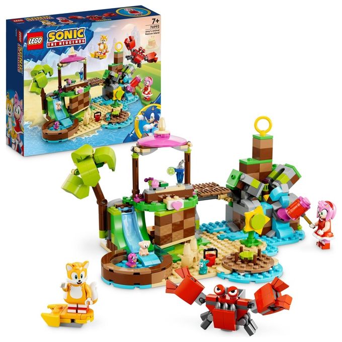 LEGO Sonic the Hedgehog 76992 L'Isola del Soccorso Animale di Amy, Giocattolo con 6 Personaggi, Regalo per Bambini dai 7 Anni