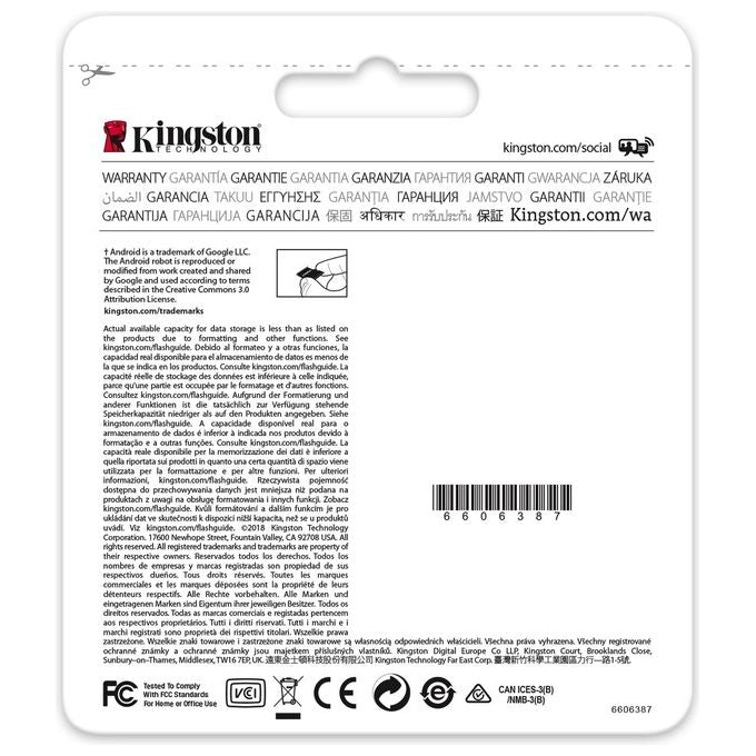 Kingston Canvas Select 32Gb MicroSD UHS-I Classe 10 con Adattatore SD
