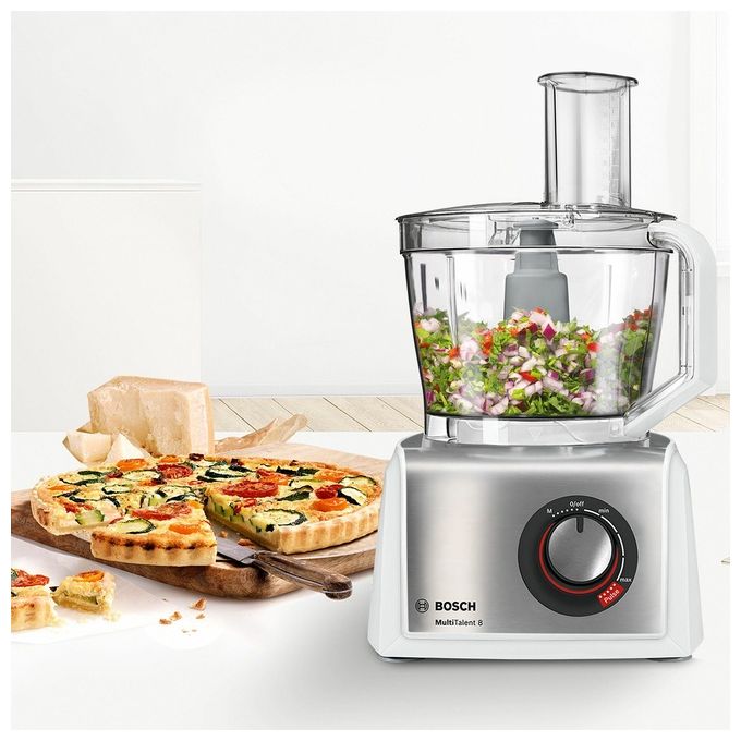 Bosch MC812S814 Robot da Cucina 3,9 Litri Acciaio Inossidabile-Bianco 1250W