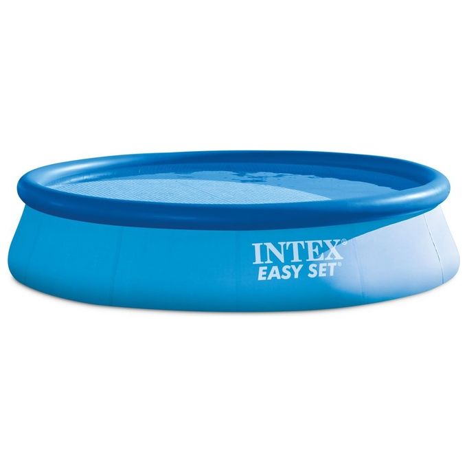 Intex 26166NP Easy Set Piscina Fuori Terra Gonfiabile Rotonda 457x107 cm 12430 L Pompa Filtro 3785 L-h Scaletta colore Blu