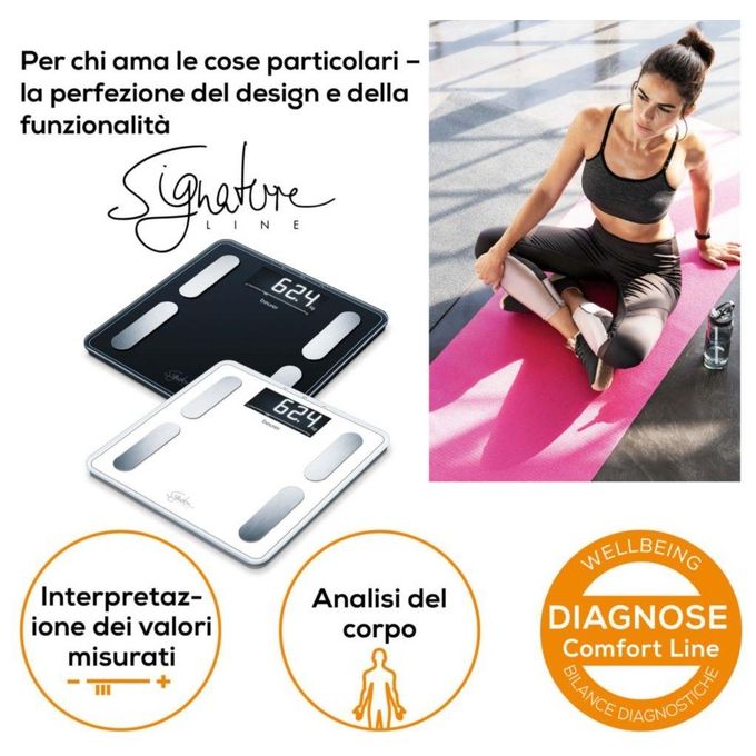 Beurer BF 400 Signature Line Black Bilancia Diagnostica con Portata fino a 200Kg 31x31cm Nero