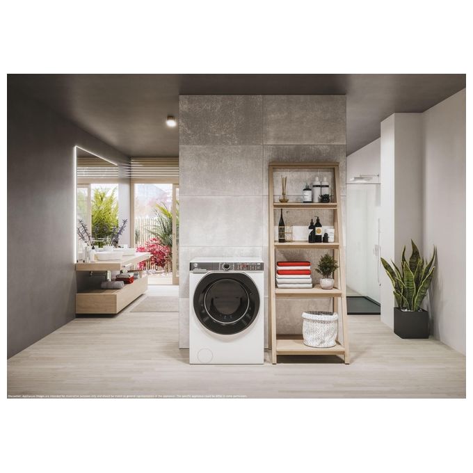 [ComeNuovo] Hoover H-WASH 550 H5WPB414AMBC-S Lavatrice a carica frontale 14kg 1400 giri classe A motore Eco-Power EcoDoser scan etichette funzione vapore controllo remoto bianco 60x67x85