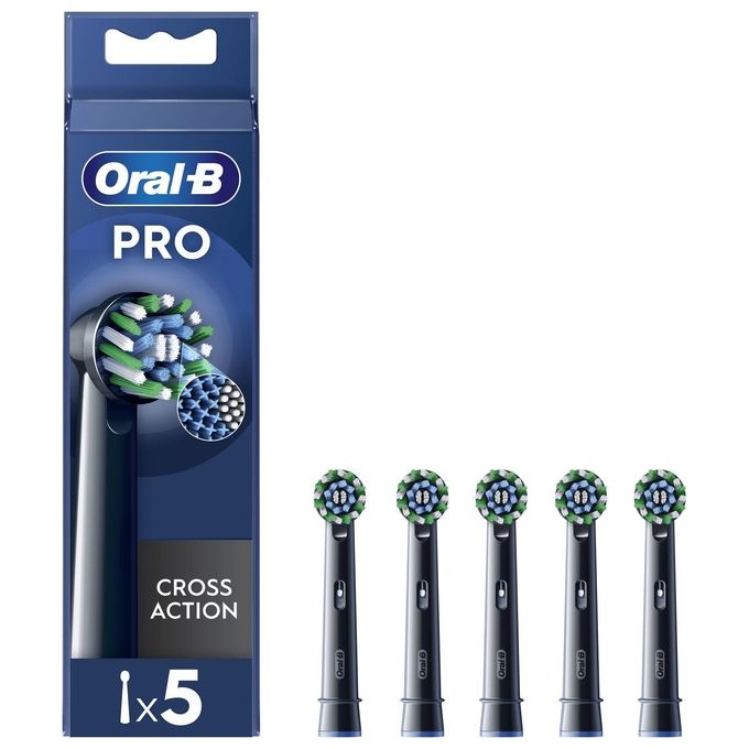 Braun Oral-B Testine di Ricambio Pro Cross Action Black 5 Testine